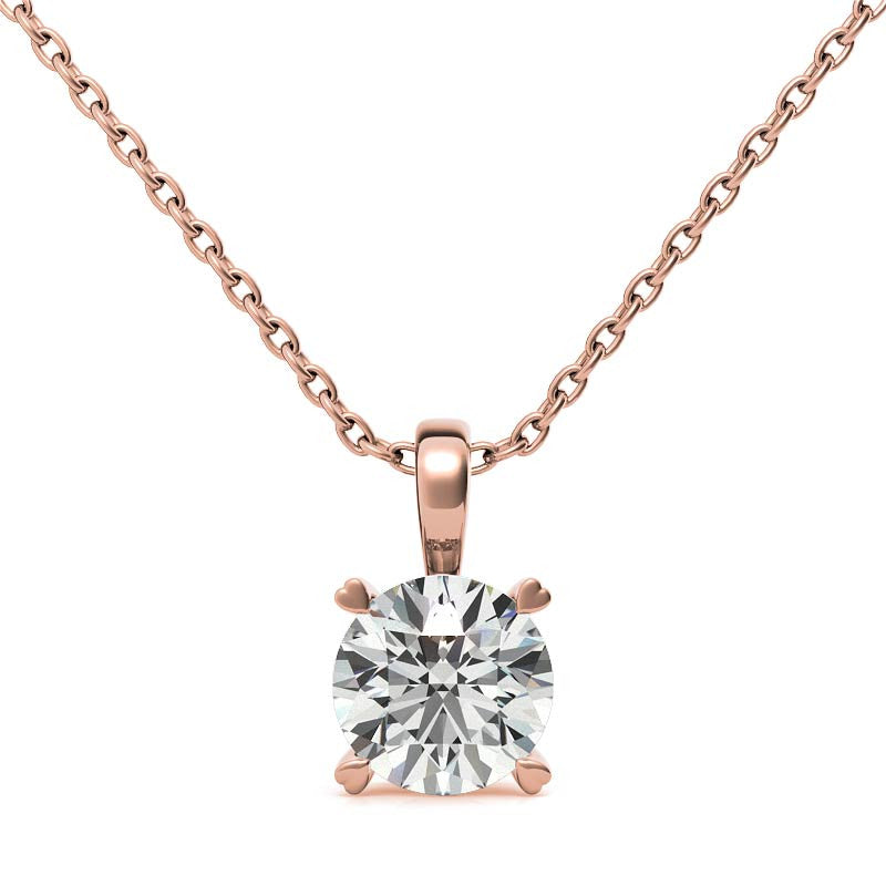 Rose Gold Plated Solitaire Pendant