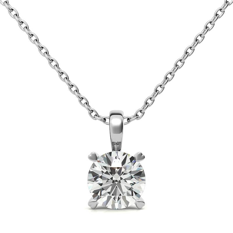 White Gold Plated Solitaire Pendant