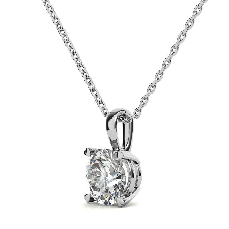 White Gold Plated Solitaire Pendant