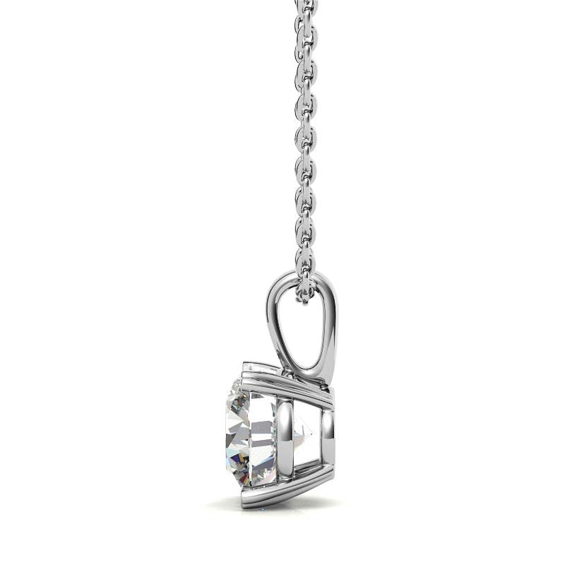 White Gold Plated Solitaire Pendant