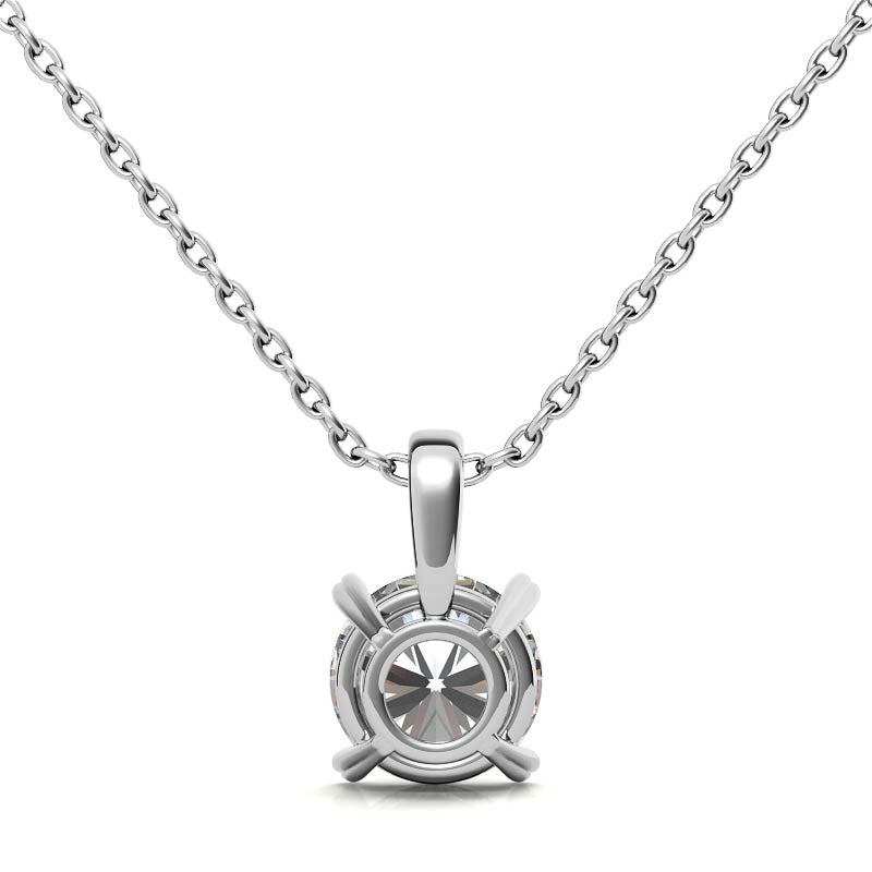 White Gold Plated Solitaire Pendant