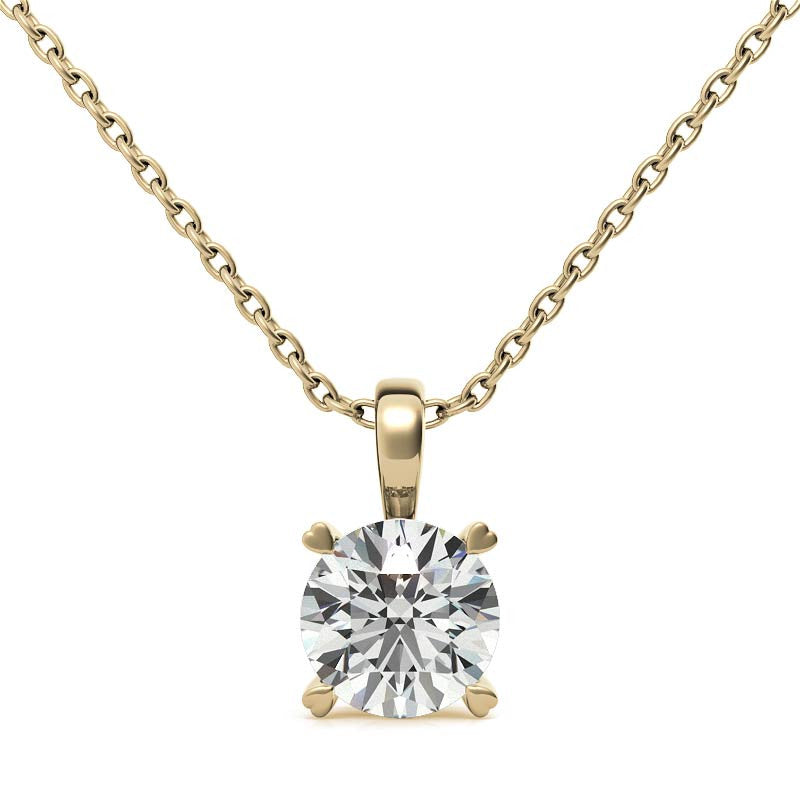 Yellow Gold Plated Solitaire Pendant
