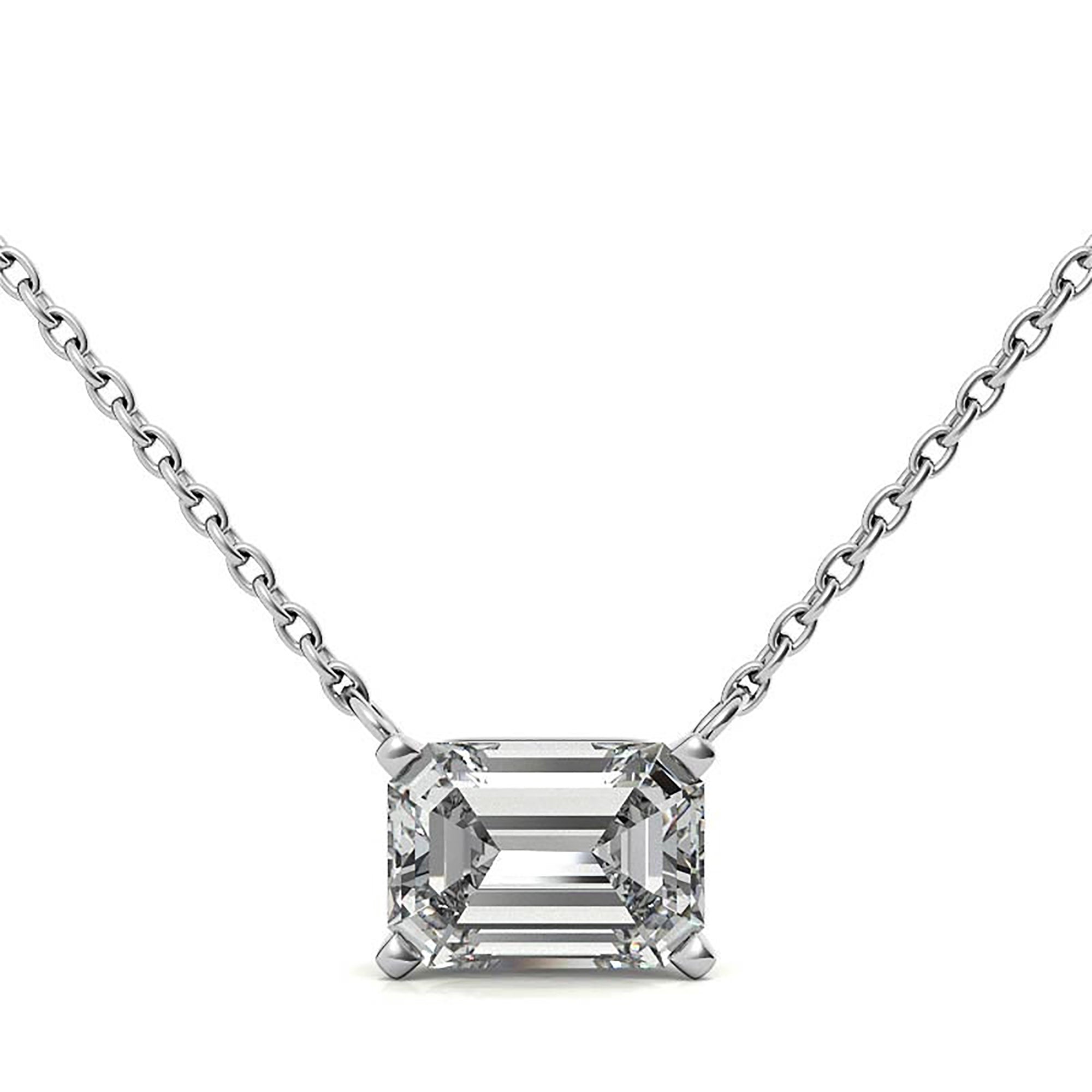 Solitaire Emerald Cut Pendant