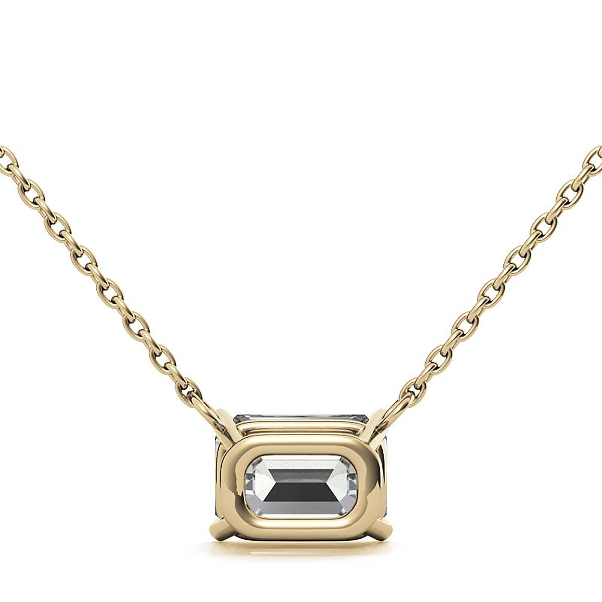 Solitaire Emerald Cut Pendant for Women
