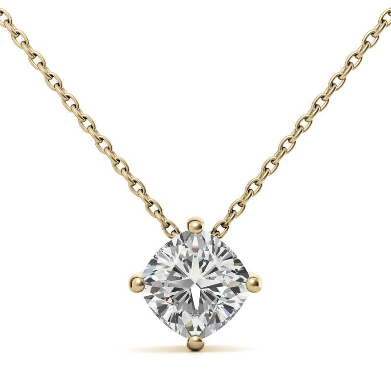 Yellow Gold Plated Cushion Cut Pendant