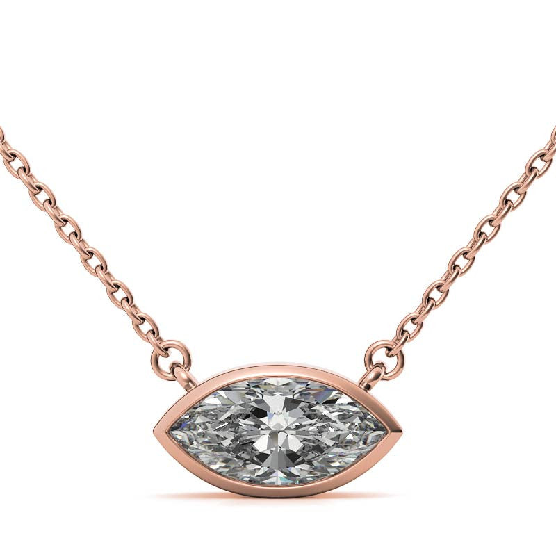 Elegant Marquise Cut Sterling Silver Pendant