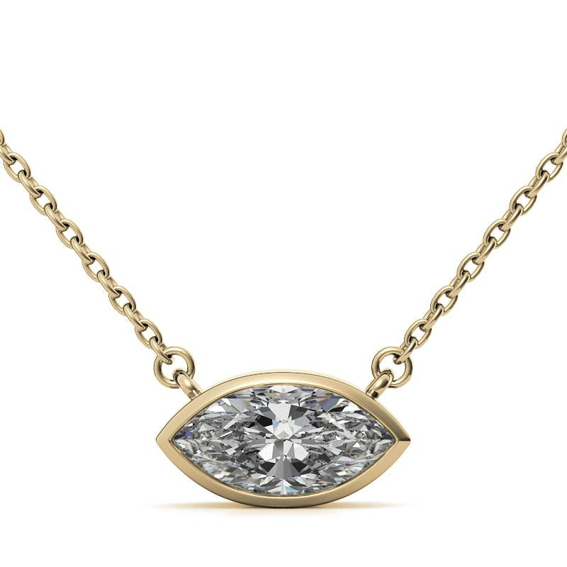 Elegant Marquise Cut Sterling Silver Pendant