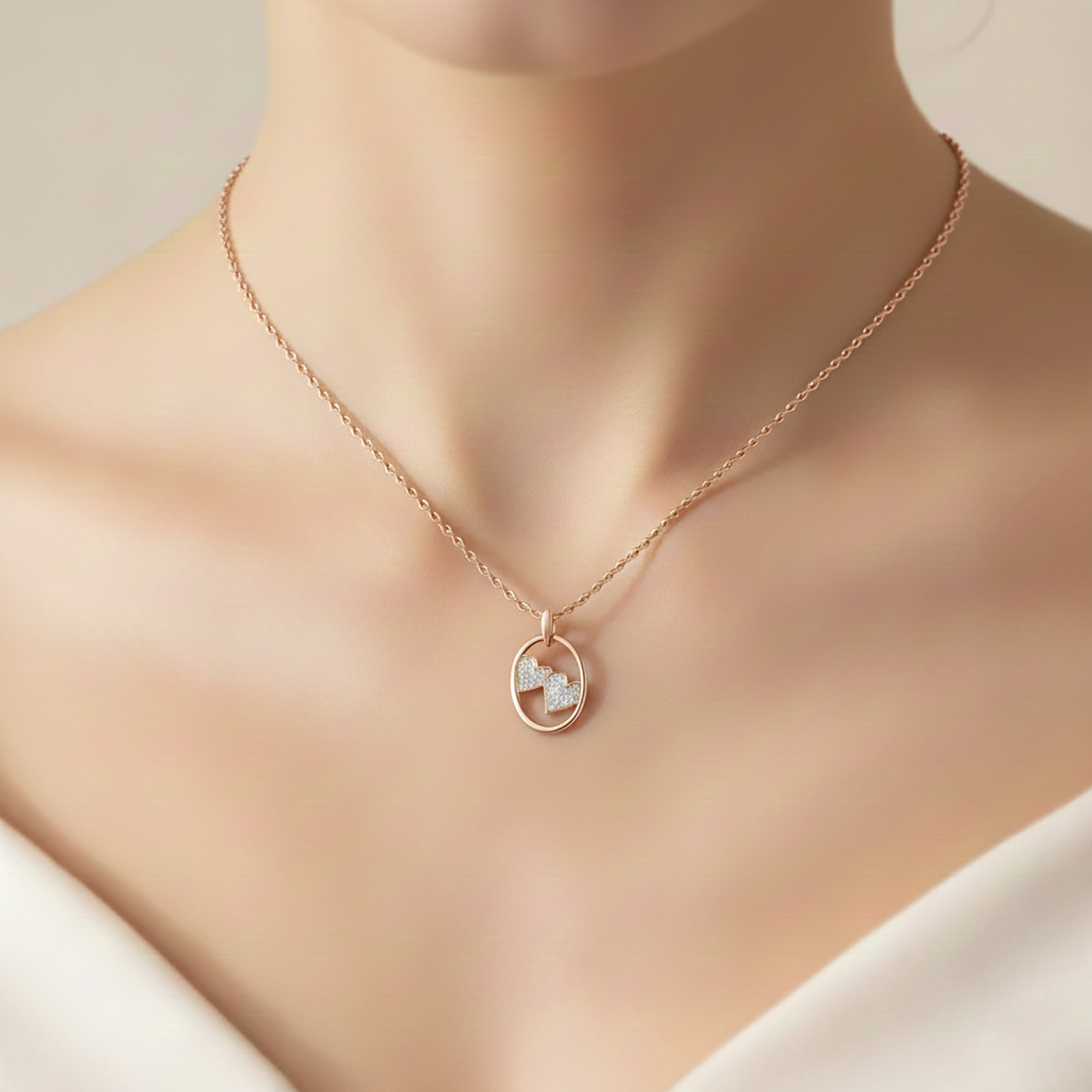 Elegant Twin Heart Pendant