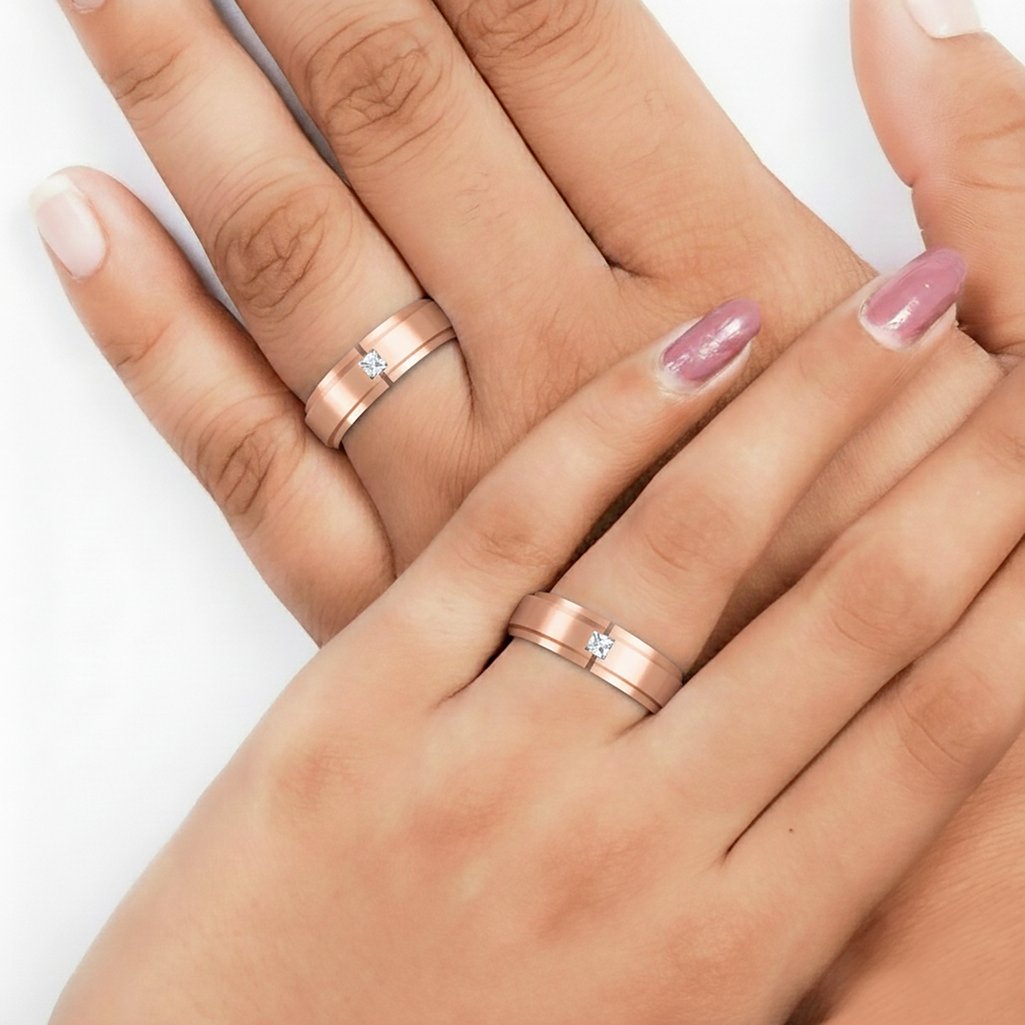 Rose Gold Couple Band