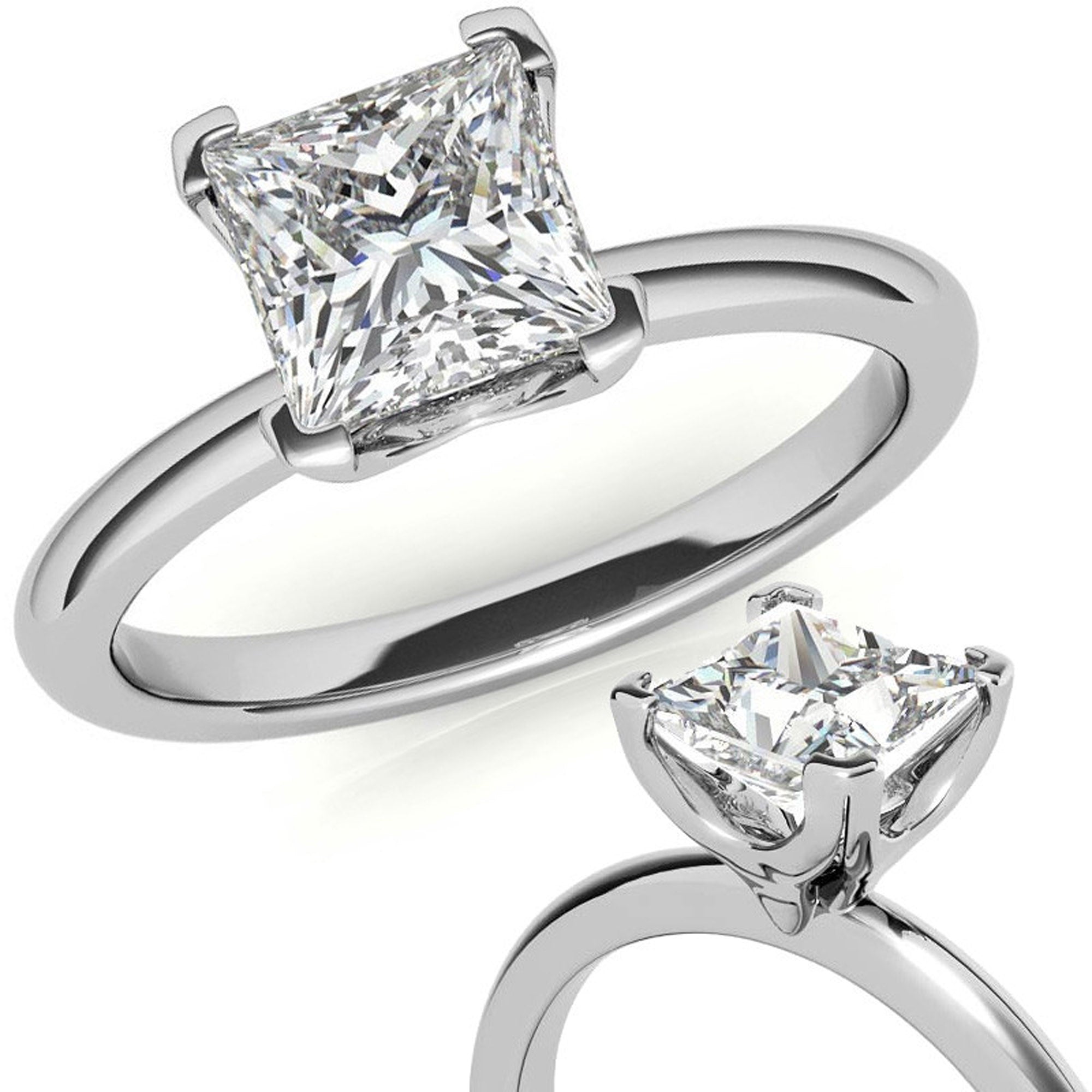 Classic Princess Cut Solitaire Ring