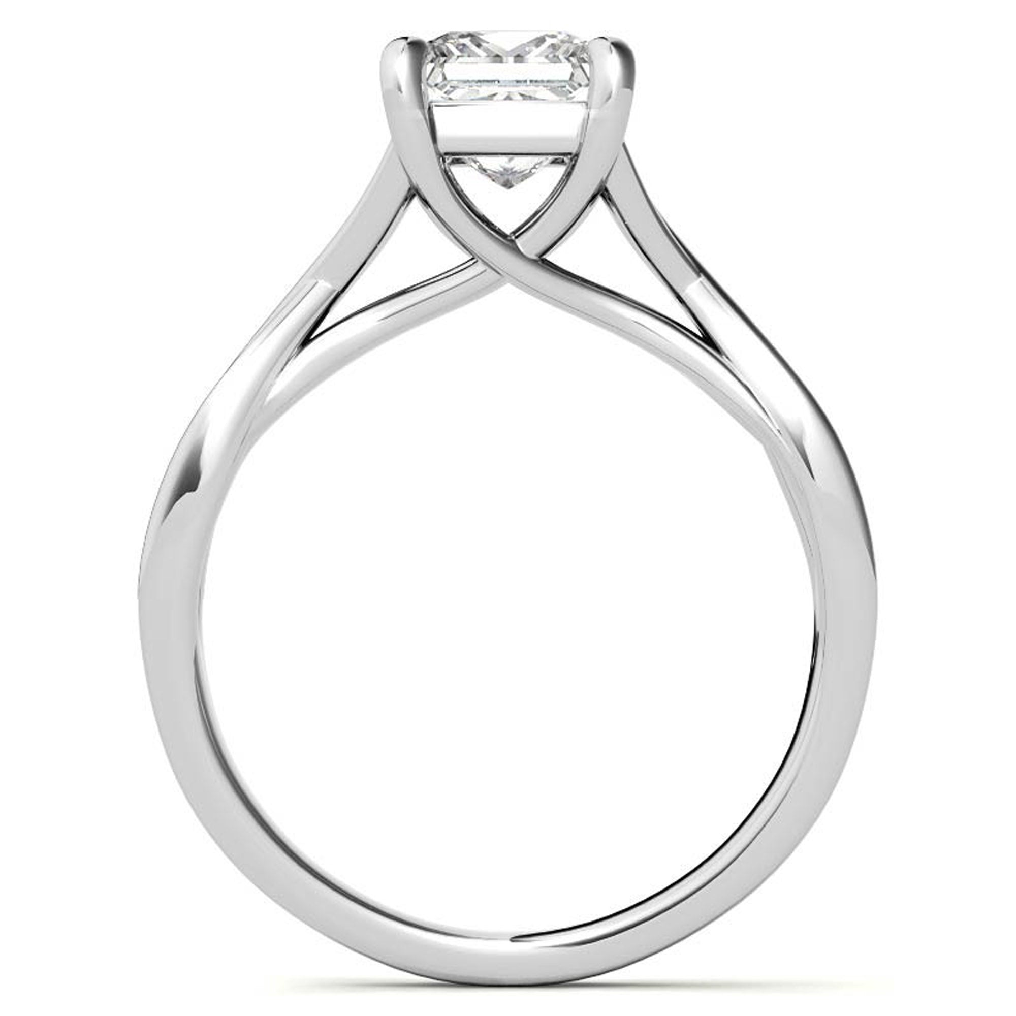 Twisted Shank Princess Cut Ring