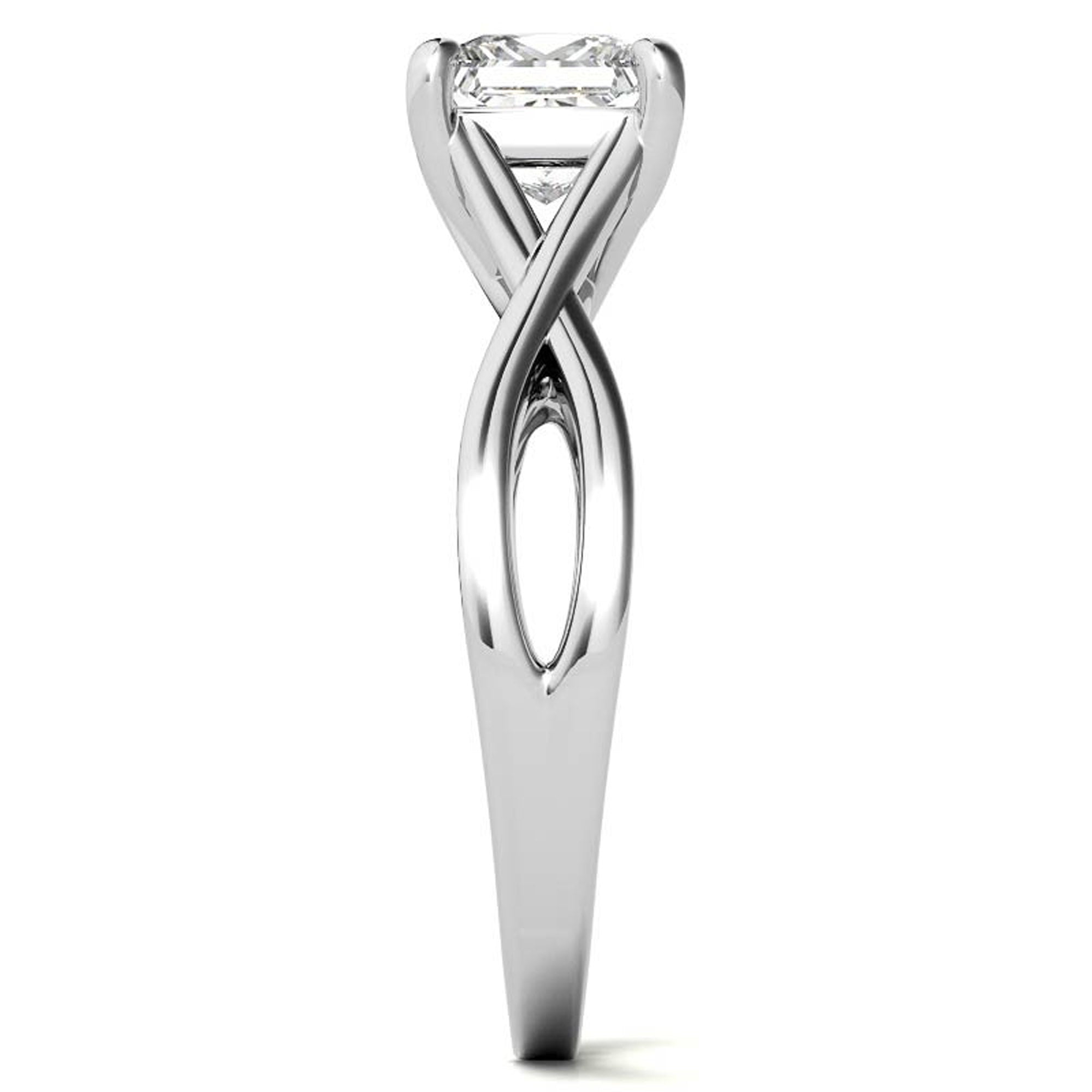 Twisted Shank Princess Cut Ring