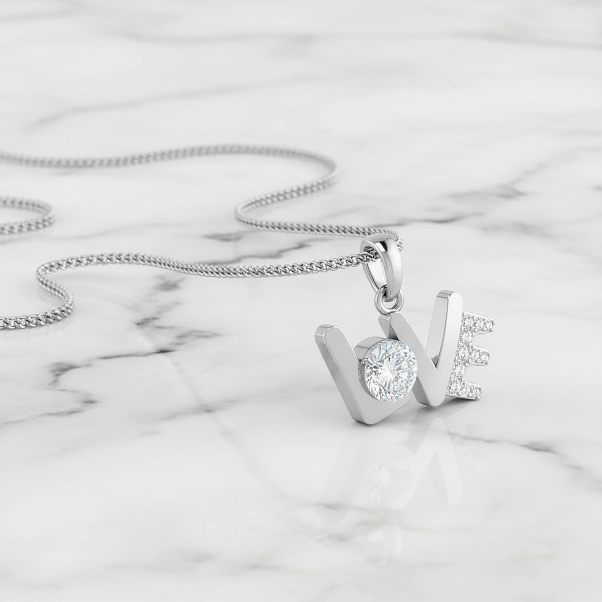 Sterling Silver Love Script Pendant