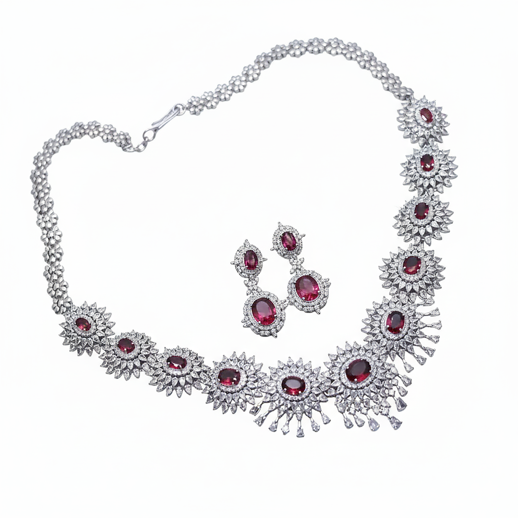 Royal Bridal Necklace Set with Earrings