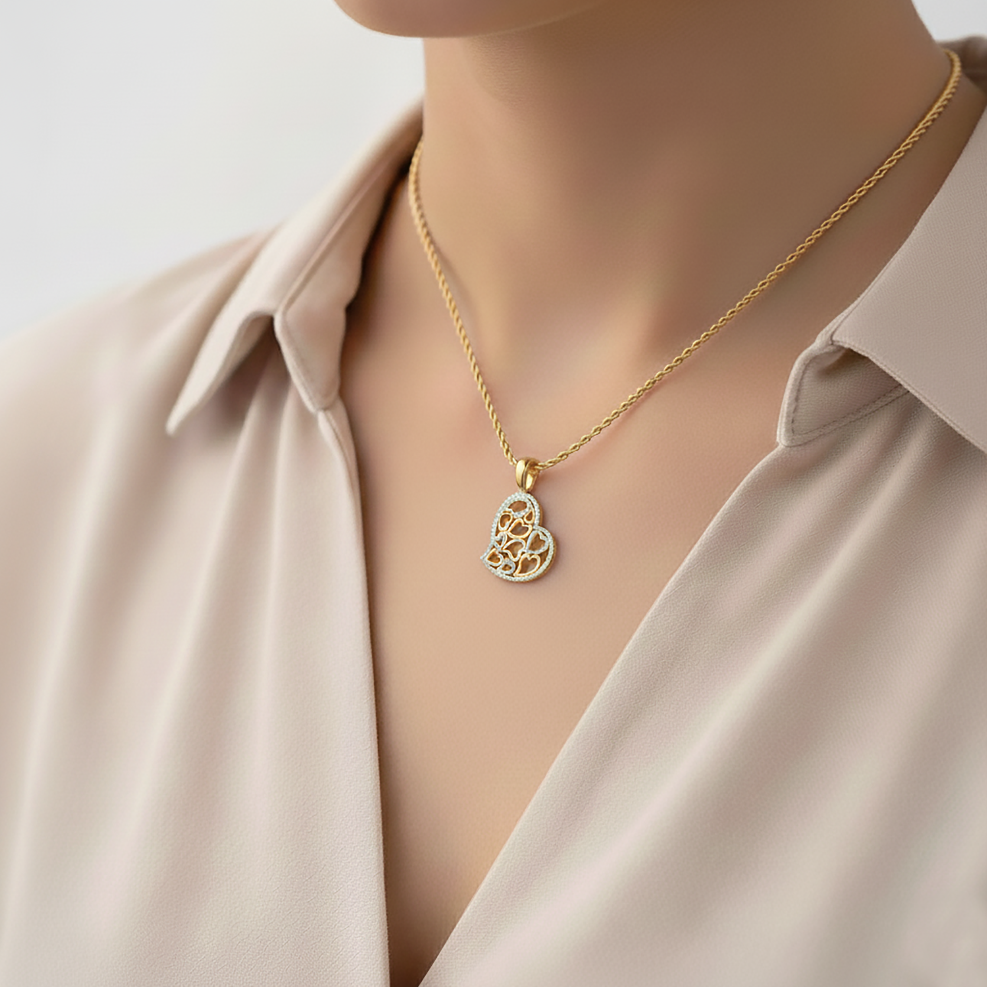 Gold Plated Multi Heart Pendant