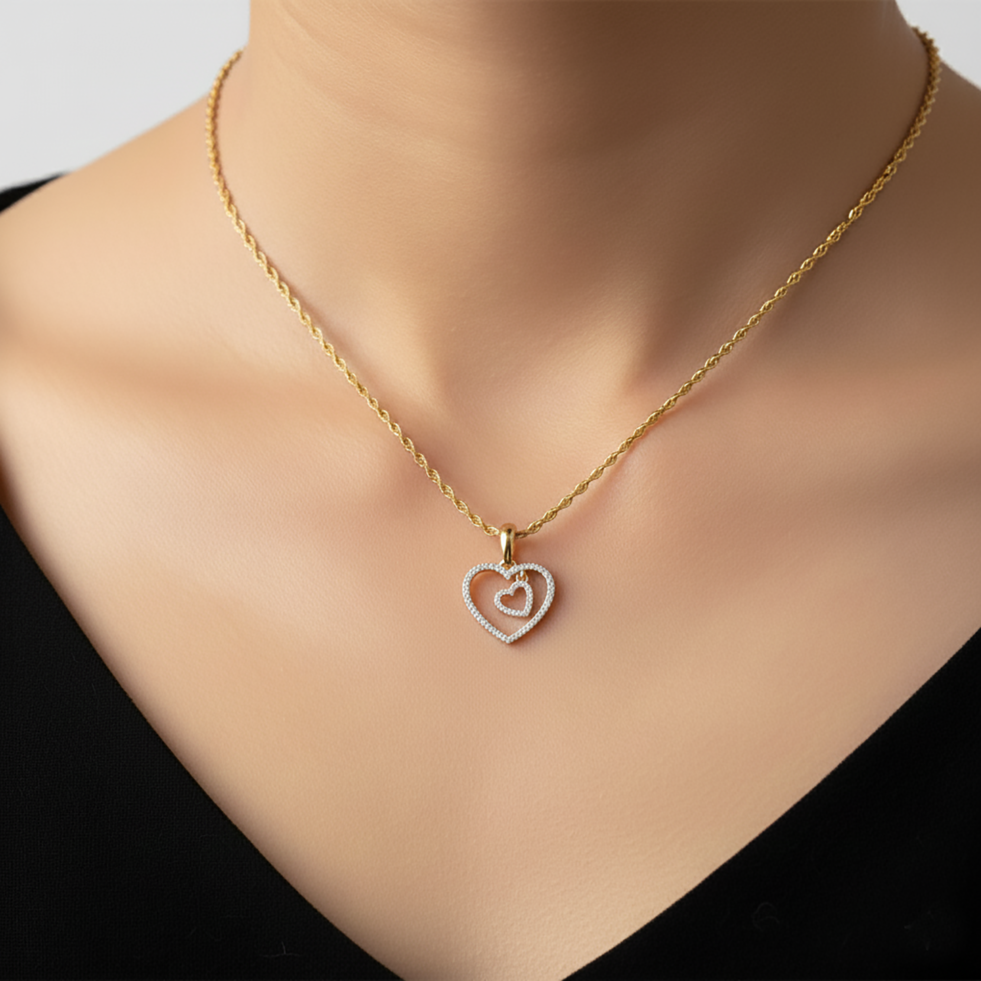 Eternal Embrace Double Heart Pendant