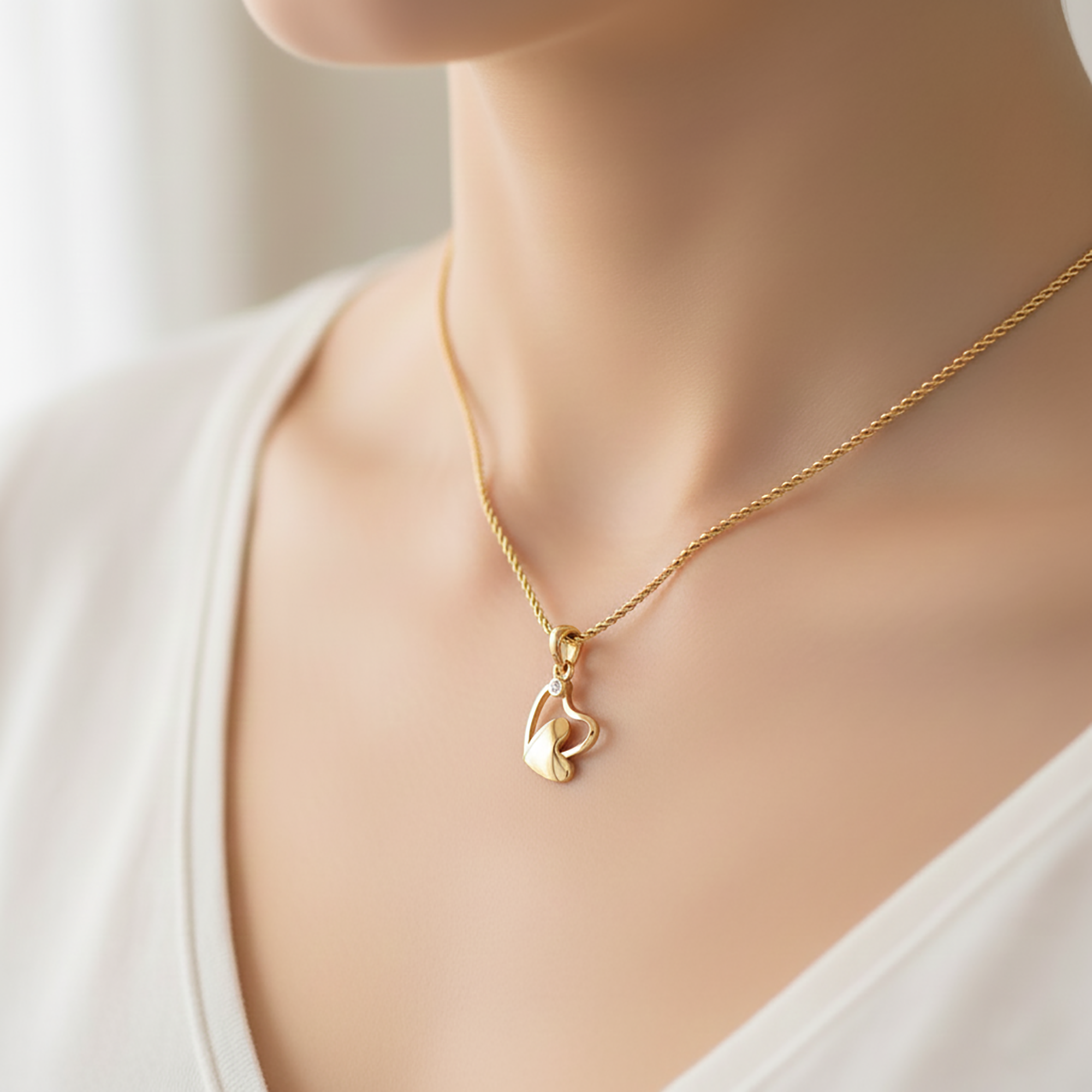 Gold Plated Stylish Heart Pendant