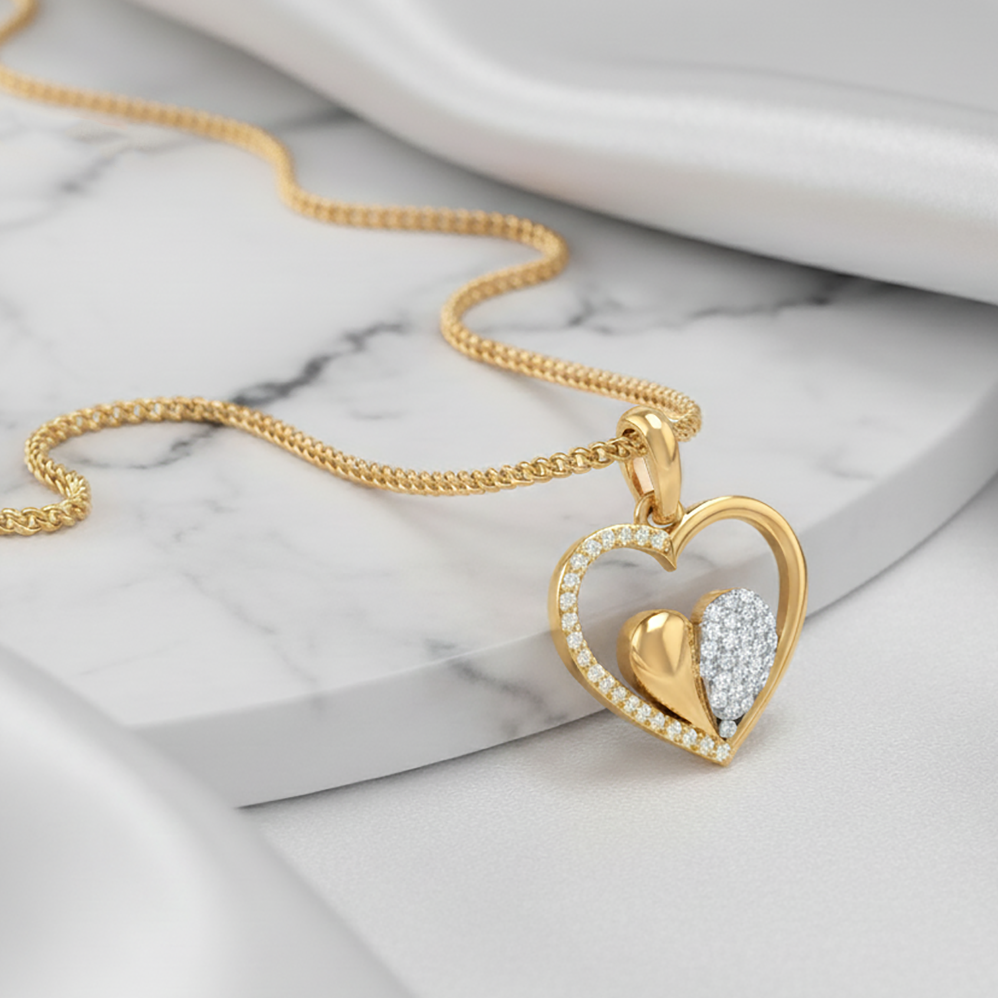 Diamond Accented Heart Pendant